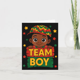 Team Boy Black Kids Gender Reveal Baby Ankündigung