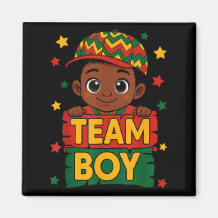 Team Boy Black Kids Gender Reveal Baby Ankündigung Magnet