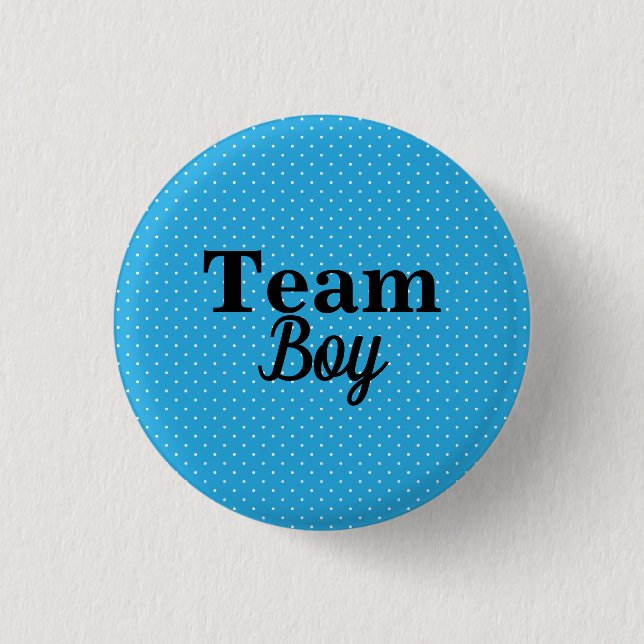 Team Boy Blue Polka Dots Baby Shootknopf Button (Vorderseite)