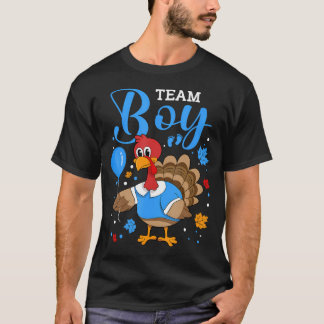 Team Boy Gender Reveal Baby Ankündigung Thanksgiv T-Shirt