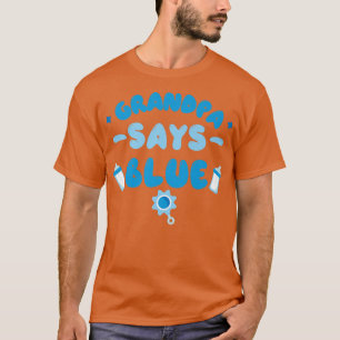 Team Boy Gender Reveal Party Opa sagt Blue Ma T-Shirt