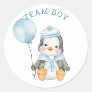 Team Boy. Geschlecht offenbart Party. Abstimmungss Runder Aufkleber