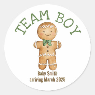 Team Boy gingerbrot Weihnachtsgebäck Runder Aufkleber