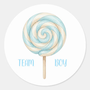 Team Boy Lollipop Geschlecht Enthüllung Stimmaufkl Runder Aufkleber