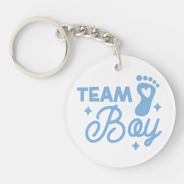 Team Boy Niedlich Boy Baby Dusche Akryllischer Sch Schlüsselanhänger (Vorderseite)