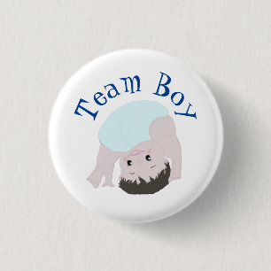 "Team Boy"-Niedlichen Bericht über das Geschlecht Button