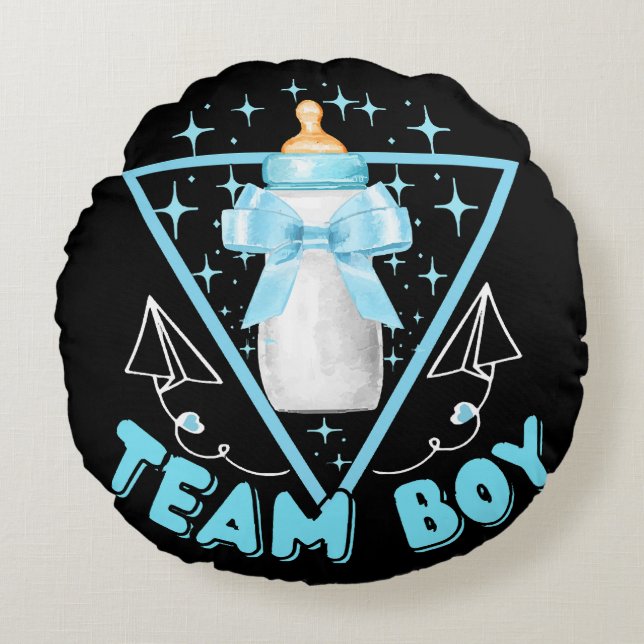 Team Boy Rundes Kissen (Vorderseite)