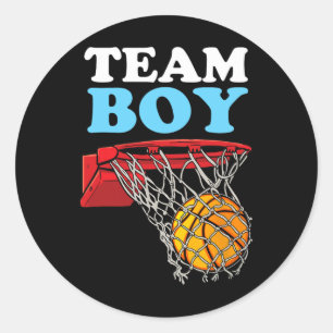 Team Boy Sketll Geschlecht enthüllt Blau  Runder Aufkleber