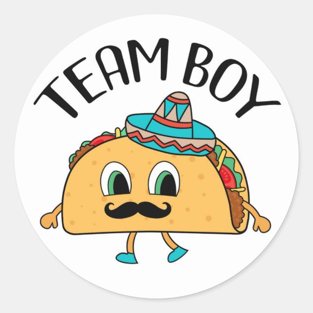Team Boy Taco thème genre révéler des autocollants (Devant)