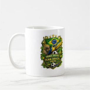 Team Brasil 2026 Jaguar & Arara Fußballfan Kaffeetasse