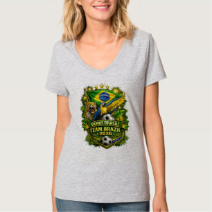 Team Brasil 2026 Jaguar & Arara Fußballfan  T-Shirt