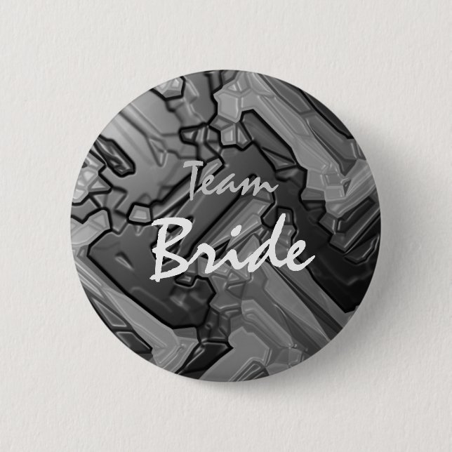 Team-Braut-abstrakter Farben-Knopf Button (Vorderseite)