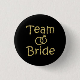 Team-Braut-Brautjungfern-GoldGlitzerknopf Button