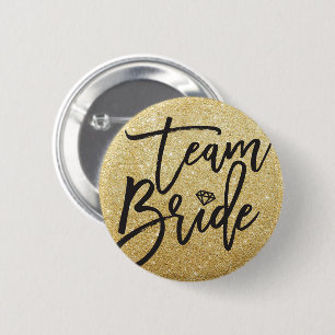 Team-Braut-Diamant-Brautparty-Glitzer-Knopf Button