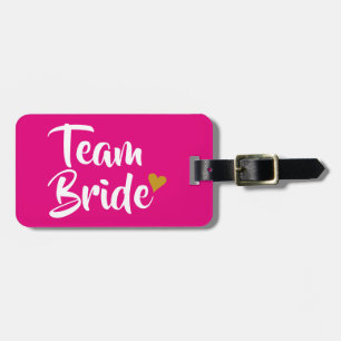Team Braut Gold Herz Gepäckanhänger