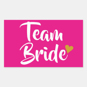 Team Braut Gold Herz Rechteckiger Aufkleber