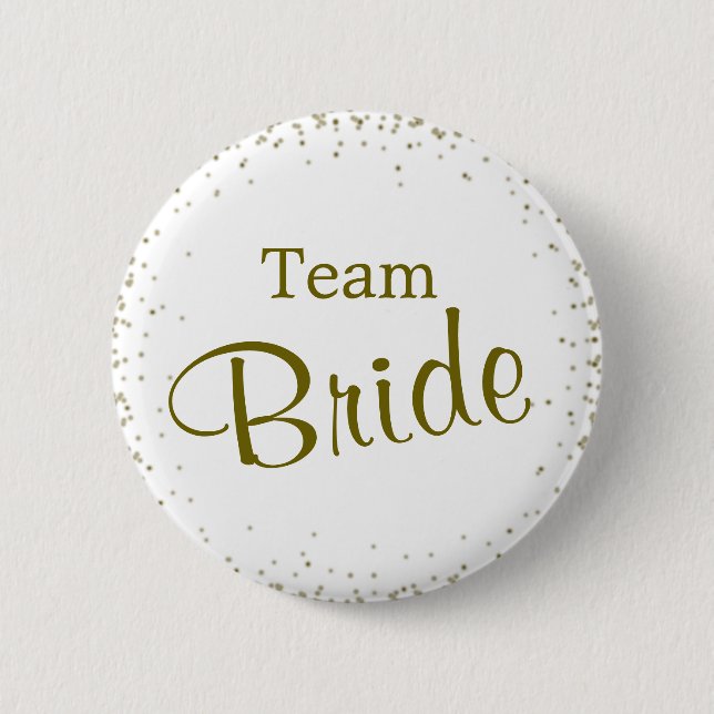 Team-Braut-GoldConfetti Button (Vorderseite)