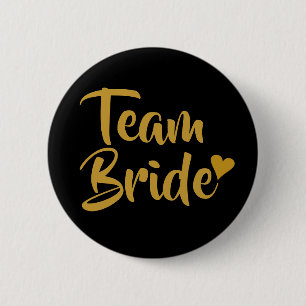 Team Braut Goldenes Herz Button