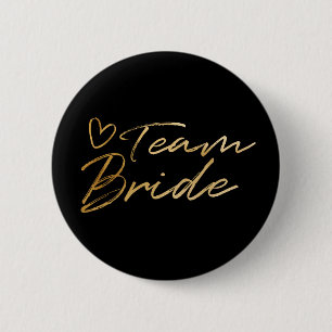 Team-Braut - GoldImitat-Folienknopf Button