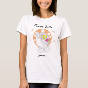 Team Braut Individuelle Freihand-Skizze T-Shirt