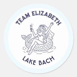 Team Braut Meerjungfrau See Bach Junggesellinnenab Runder Aufkleber