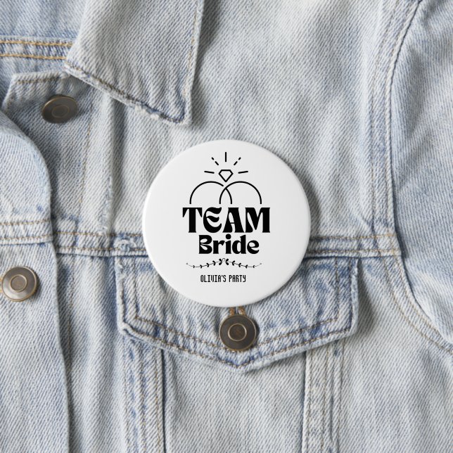 Team Braut Name Junggesellinnenabschied Button (Beispiel)