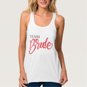 Team Braut rosa Wasserfarbe Schrift Brautjungfern Tank Top