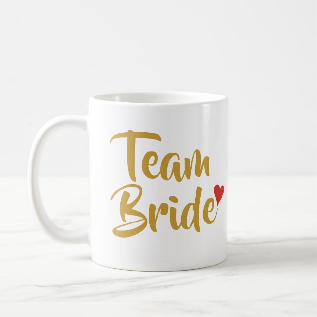 Team-Braut-Rot-Herz Kaffeetasse (Links)