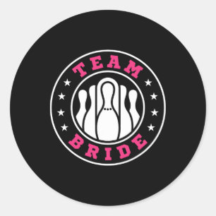 Team Braut Team Bräutigam Bowling Junggesellenabsc Runder Aufkleber