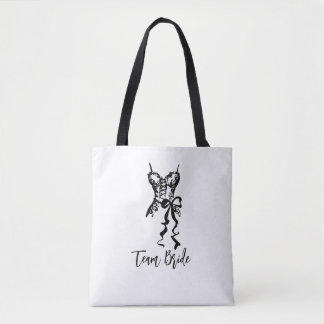 Team Braut Tote | Vintage-Korsett-Skizzen-Design Tasche