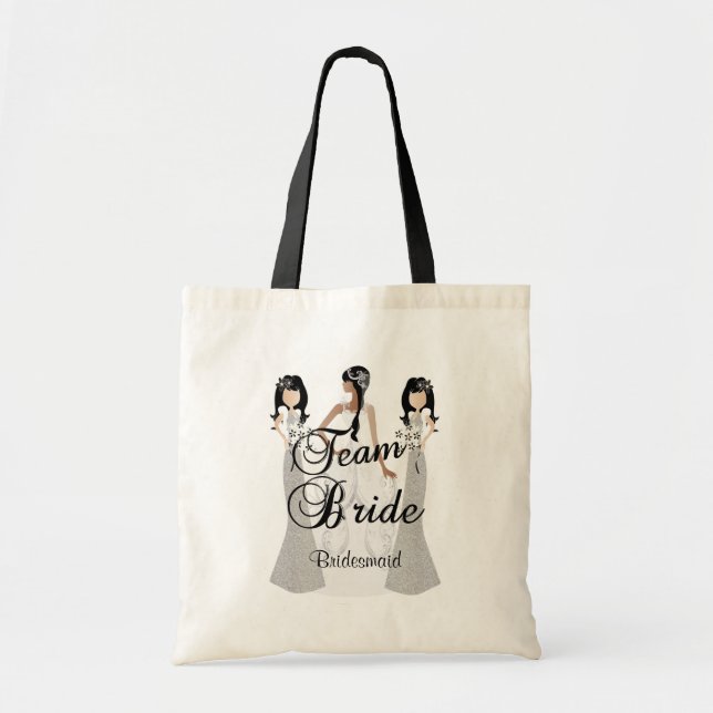 Team-Braut | Wedding graues | u. schwärzen | DIY Tragetasche (Vorne)