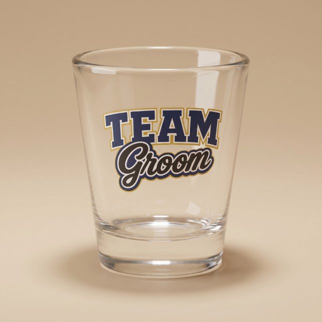 Team Bräutigam Bold Hochzeitsgesellschaft Schnapsglas (Von Creator hochgeladen)