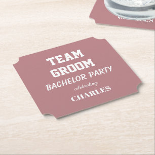 Team Bräutigam Dusty Rose Junggesellenabschied Untersetzer