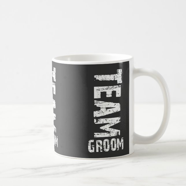 Team-Bräutigam-großer Schmutz-Extratext Kaffeetasse (Rechts)