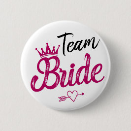 Team Brautweiß mit rosa Krone und rosa/schwarzem Button