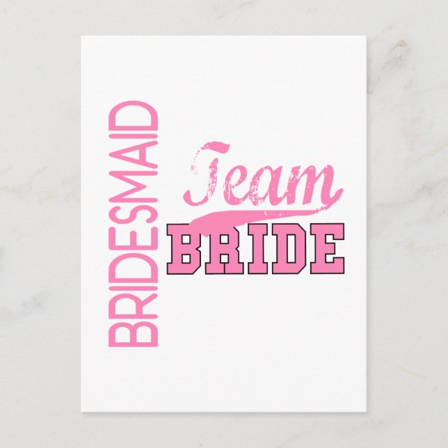 Team Bride 1 BRIDESMAID Postkarte (Vorderseite)