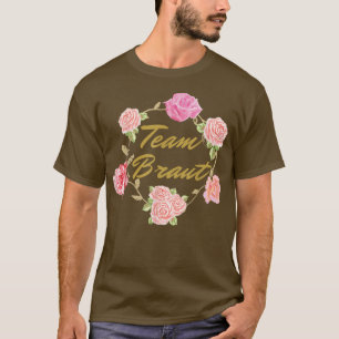 Team Bride Blume Vintage JGA Verlobung Geschenke T-Shirt