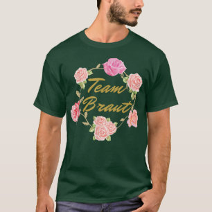 Team Bride Blume Vintage JGA Verlobung Geschenke T-Shirt