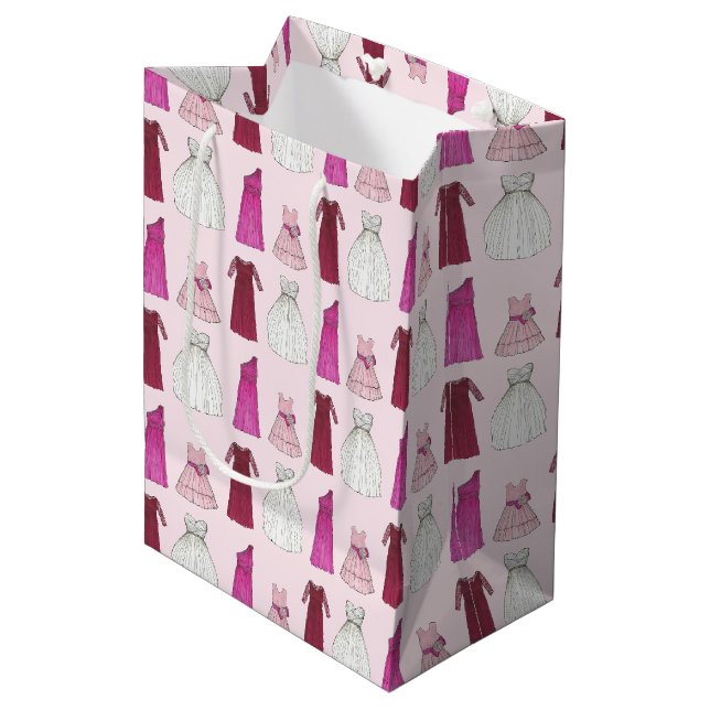 Team Bride Brautparty Junggeselinnen-Abschied Gown Mittlere Geschenktüte (Vorderseite Schrägansicht)