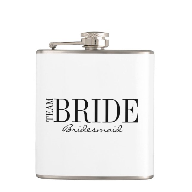 Team Bride Bridesmaid Brautparty Flask Flachmann (Vorderseite)