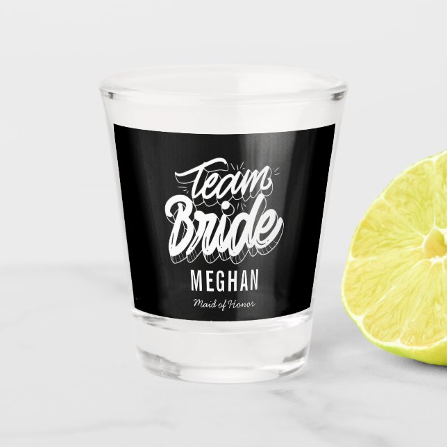 Team Bride Bridesmaid Brautparty Wedding Schnapsglas (Vorderseite)