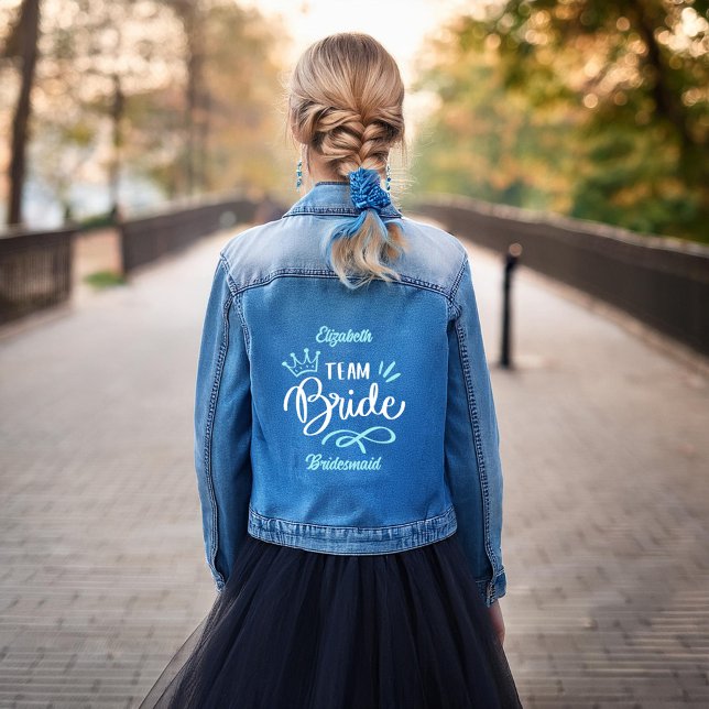 "Team Bride" Bridesmaid Personalisiert Jeansjacke (Von Creator hochgeladen)