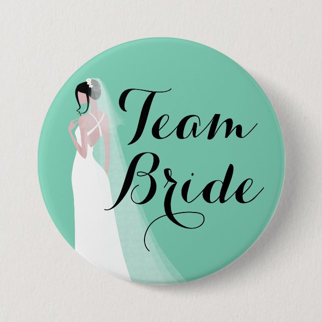 Team Bride Brünett Bride Button (Vorderseite)