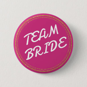 Team Bride Button Rose Blume
