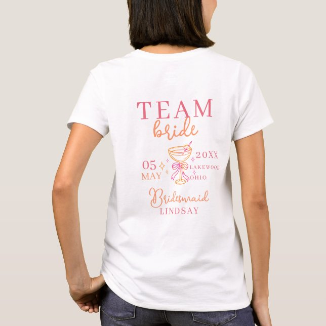  TEAM BRIDE! Coctail Bachelorette Party T-Shirt (Rückseite)