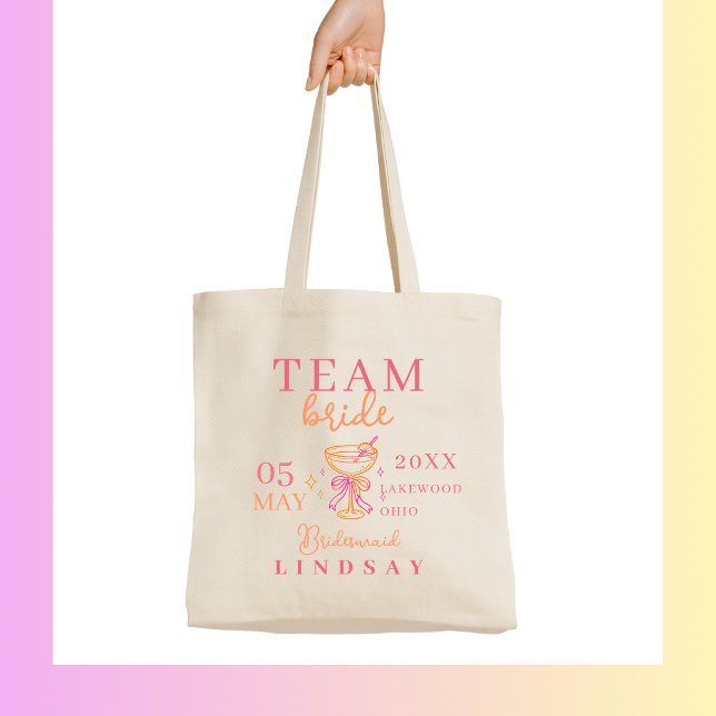  TEAM BRIDE! Coctail Bachelorette Party Tragetasche (TEAM BRIDE! Coctail Bachelorette Party Tote Bag)