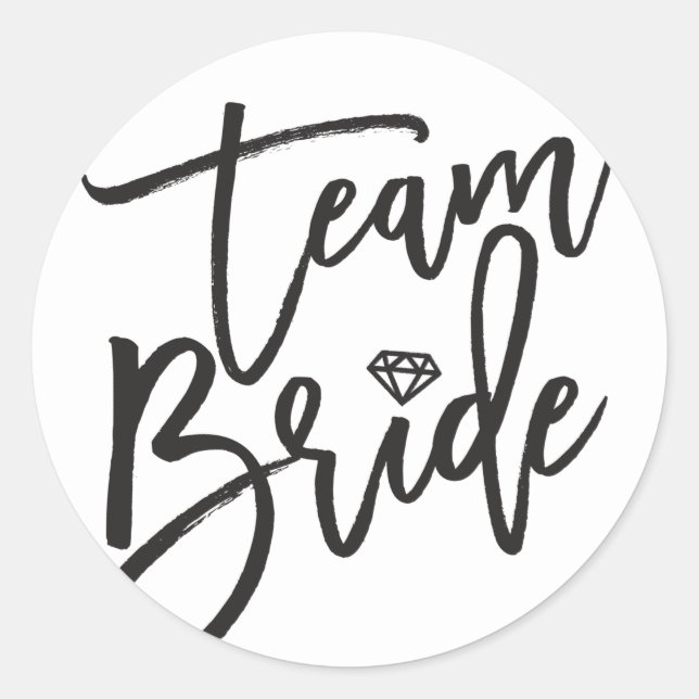 Team Bride Diamond Brautparty Stilvolle Hochzeit Runder Aufkleber (Vorderseite)