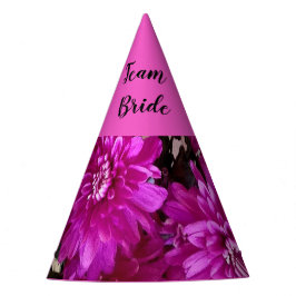 Team Bride Fuchsia Pink Floral Partyhütchen