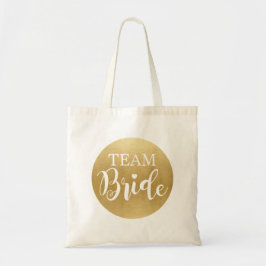 Team Bride Gold Bag Canvas Bridal Girls Gift Tragetasche