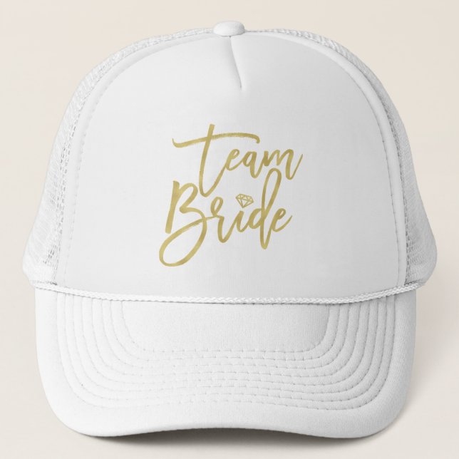 Team Bride Gold Diamond Brautparty Wedding Cap Truckerkappe (Vorderseite)